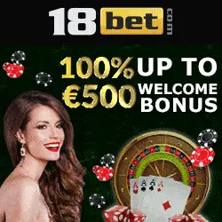 18bet Casino 100% up to 500R$ welcome bonus + other rewards