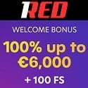 1Red Casino 100 free spins and R$6000 welcome bonus