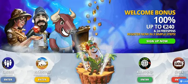 100% bonus and 24 free spins