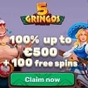 5Gringos Casino 100 free spins and R$500 welcome bonus
