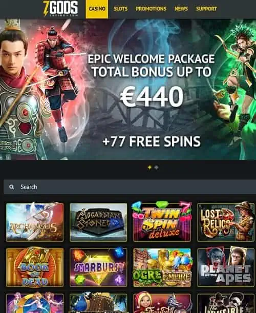 7 Gods Casino free spins bonus