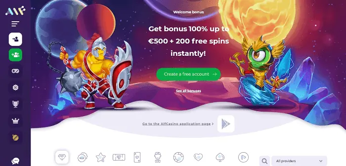 Register and claim Alf's bonus 