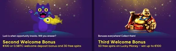 Reload bonuses on 2nd and 3rd deposit at Bao
