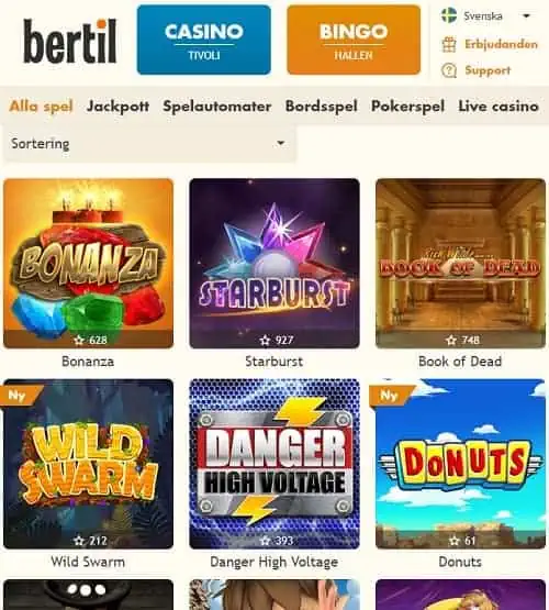 Bertil.com free spins bonus