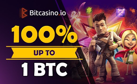 BitCasino.io welcome bonus 100% up to 1 BTC