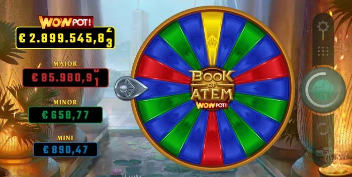 Book of Atem WOWPot jackpot wheel of fortune 
