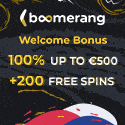 Boomerang Casino 200 free spins and R$300 welcome bonus