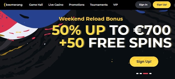 50% bonus + 50 gratis spins