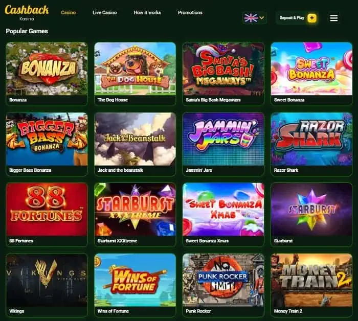 Cashback Kasino Pay N Play Casino for Finland 