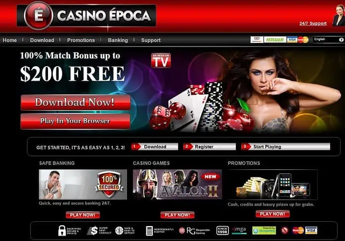 Epoca Casino free spins and no deposit bonus