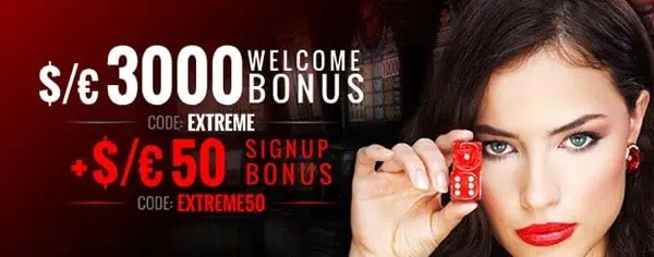 Casino Extreme welcome bonus and free spins
