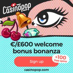 Casino Pop - 100 free spins and 450% bonus up to R$600 - review