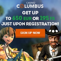 Columbus Casino 195 free spins & 195% up to 650 EUR free bonus