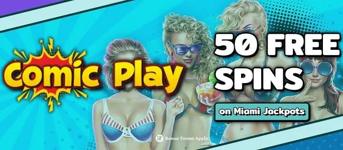 50 free spins on Miami Jackpots 