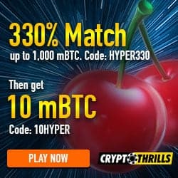 Crypto Thrills 10mBTC no deposit + 330% free bonus