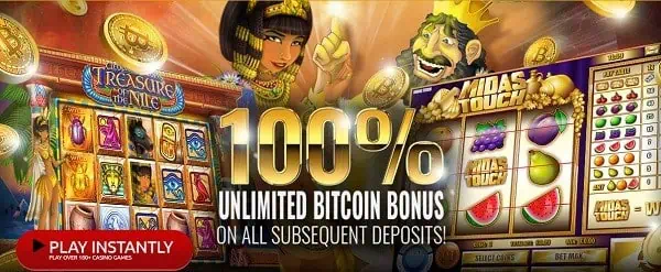 100% match bonus and 555 free spins