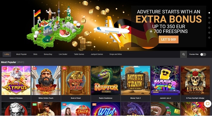 Get 100% bonus and 700 free spins! 