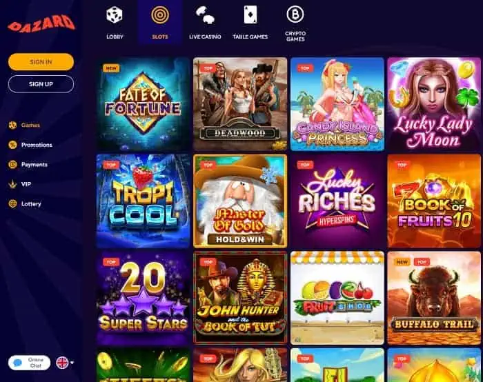 DAZARD Casino Welcome Bonus 