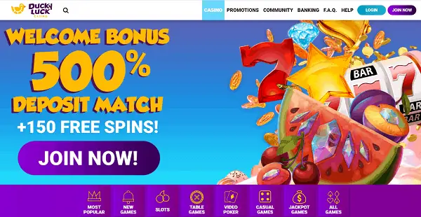500% Welcome Bonus + 150 Free Spins 