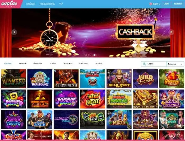 Evolve Casino free spins bonus 