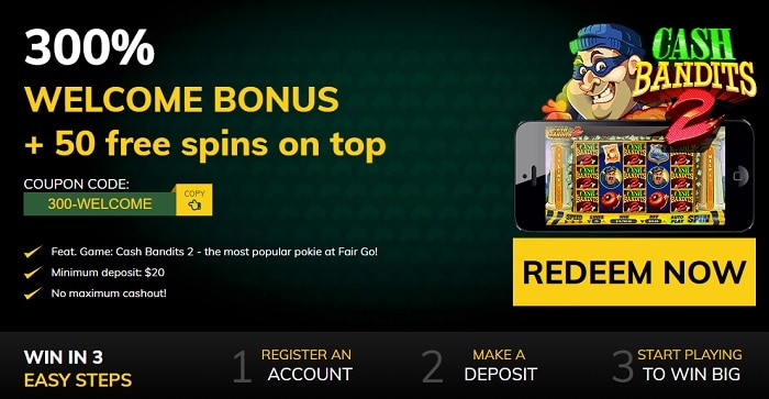 Get 300% Welcome Bonus on first deposit! 