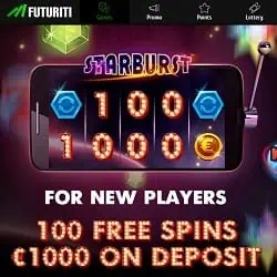 FUTURITI Casino welcome bonus: 100 free spins or R$1000 free money?