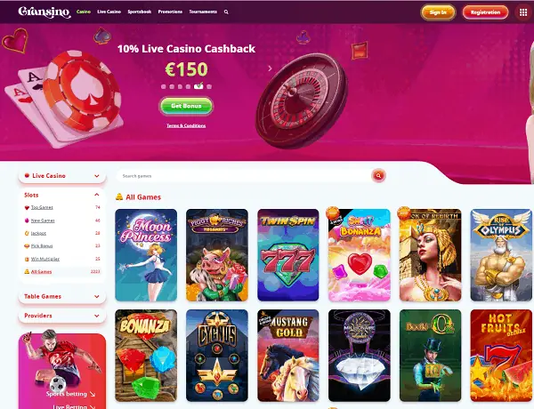 Gransino Casino Website Review 