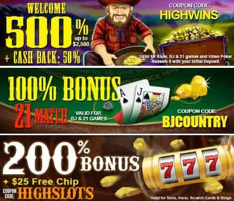 High Country R$20 free chip bonus 
