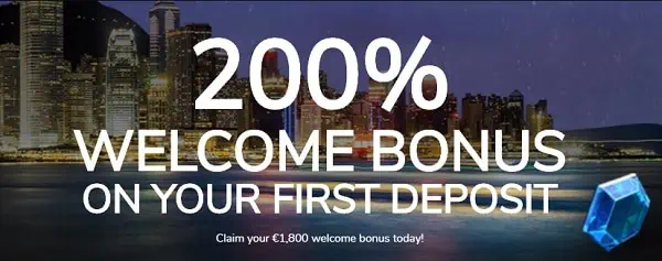 200% welcome bonus and free spins on first deposit