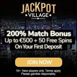 Jackpot Village Casino 95 free spins and R$1800 welcome bonus