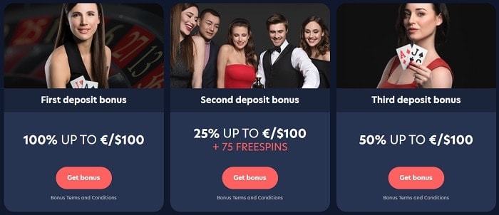Welcome Offers on 3 deposits