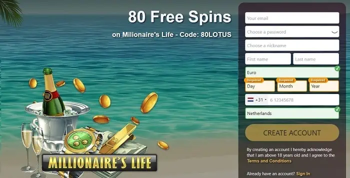 80 FS no deposit bonus code 