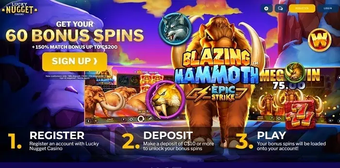 60 free chances on Blazing Mammoth