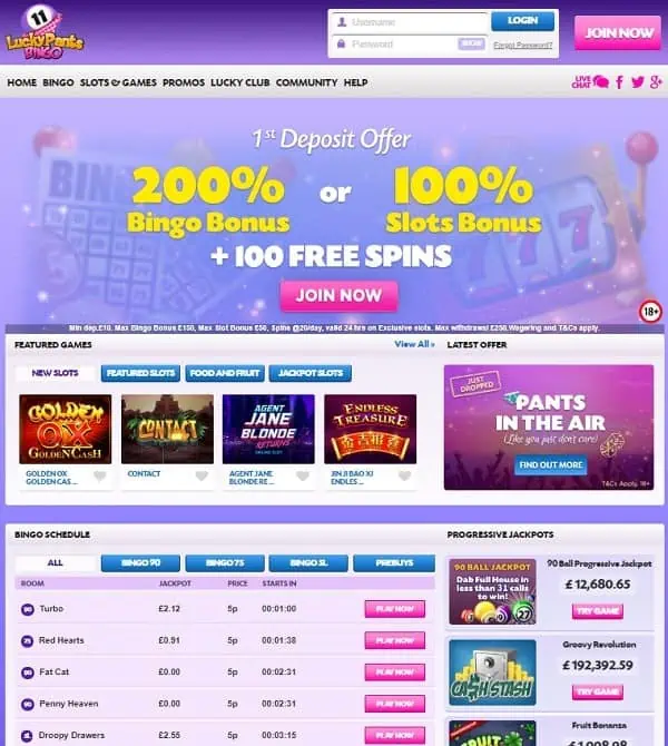 Lucky Pants Bingo Casino review