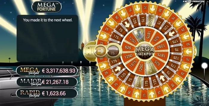 Mega Fortune Jackpot Bonus Wheel