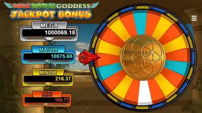 Jackpot Wheel: MEGA, MAJOR, MINOR, MINOR 