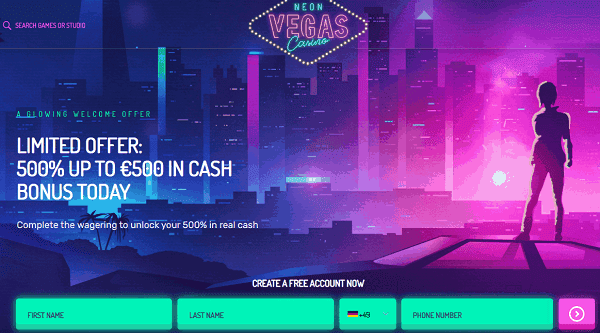 Sign up for 500 free spins! 