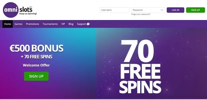 Sign Up Bonus and Spins 
