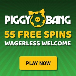 Piggy Bang Casino 55 free spins wagerless welcome bonus