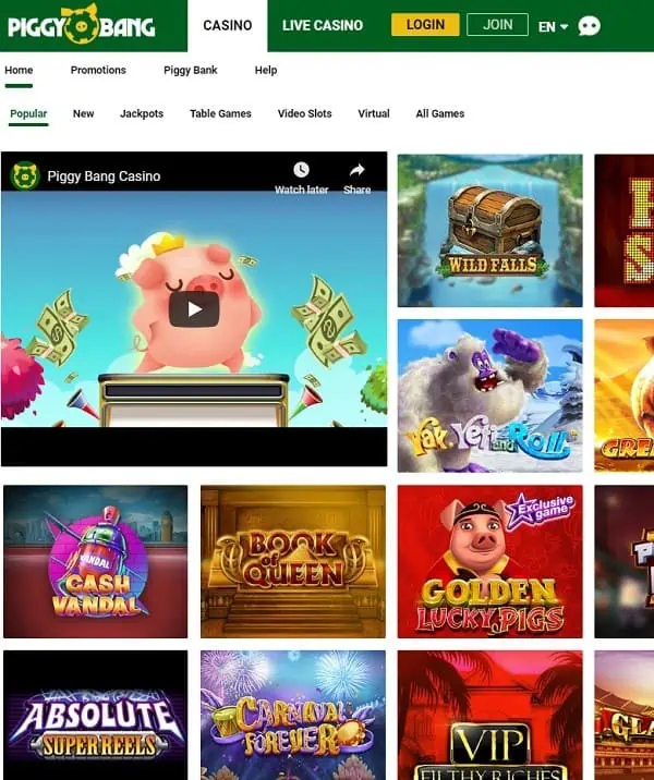 Piggy Bang Online Casino Review