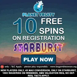 Planet Fruity Casino 160 free spins and R$400 bonus - UK licensed