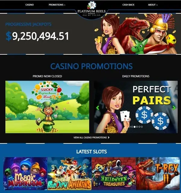 Platinum Casino free spins bonus 