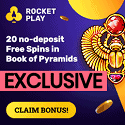 RocketPlay Casino 25 no deposit free spins + R$1500 + 100 free spins