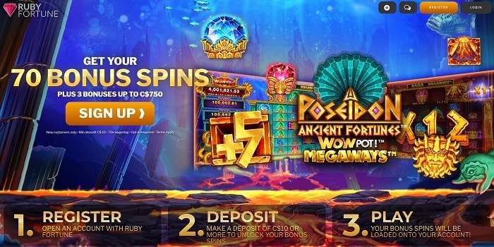 70 gratis spins on Poseidon Ancient Fortunes WowPot