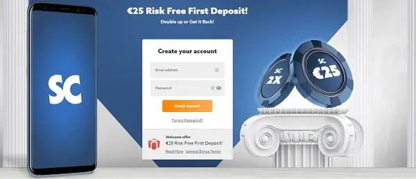 25 EUR risk free bet or free spins welcome bonus