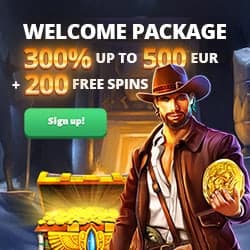 300% welcome bonus and extra free spins on slots