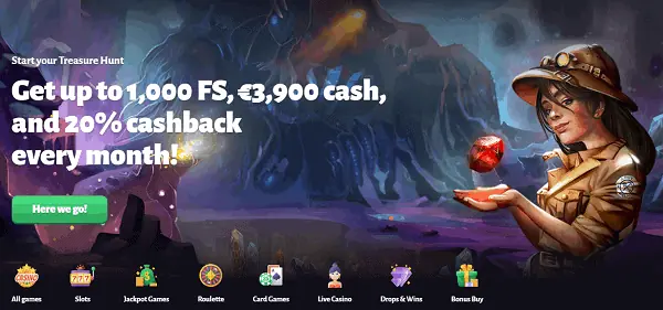 1000 Free Spins and 3900 EUR Free Cash Giveaway