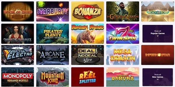 Slot Planet Casino games and software providers