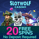 SlotWolf Casino 20 no deposit free spins and R$R$3000 welcome bonus plus 200 free spins
