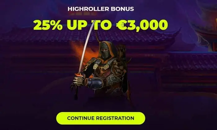 Samurai Highroller Welcome Bonus 